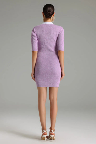 Perrine Front Button Knit Mini Dress