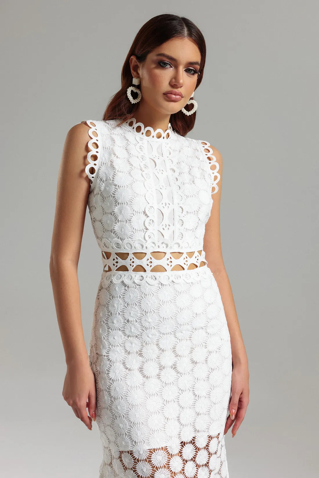 Tinsley Lace Sleeveless Long Dress