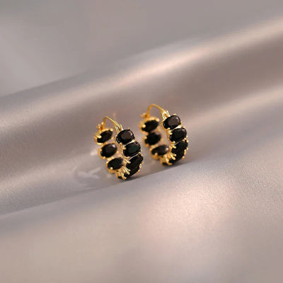 Zirconium Round Hoop Earrings