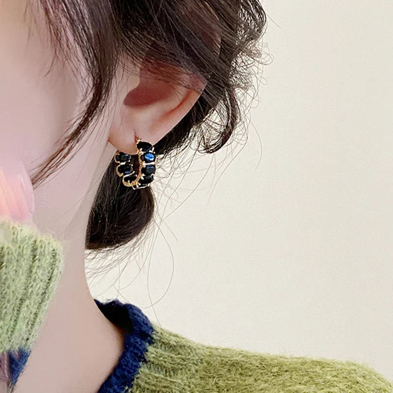 Zirconium Round Hoop Earrings