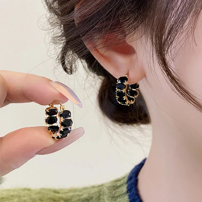 Zirconium Round Hoop Earrings