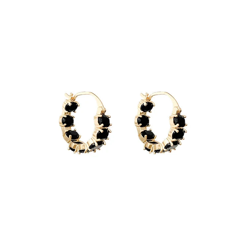 Zirconium Round Hoop Earrings