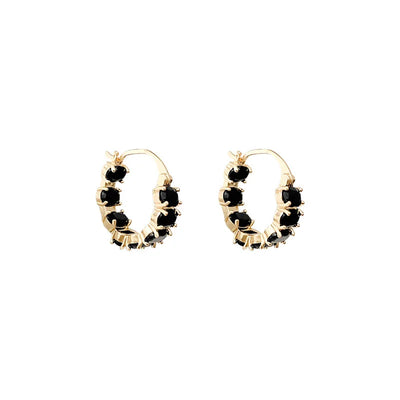 Zirconium Round Hoop Earrings