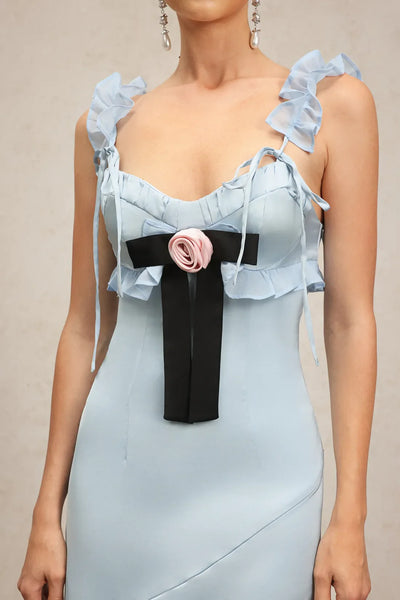 Vikiya Tie-Front Ruffled Loop Long Dress