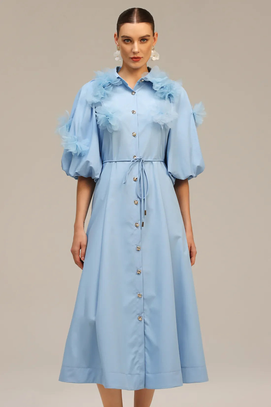Helena Short Sleeve Floral Midi Dress