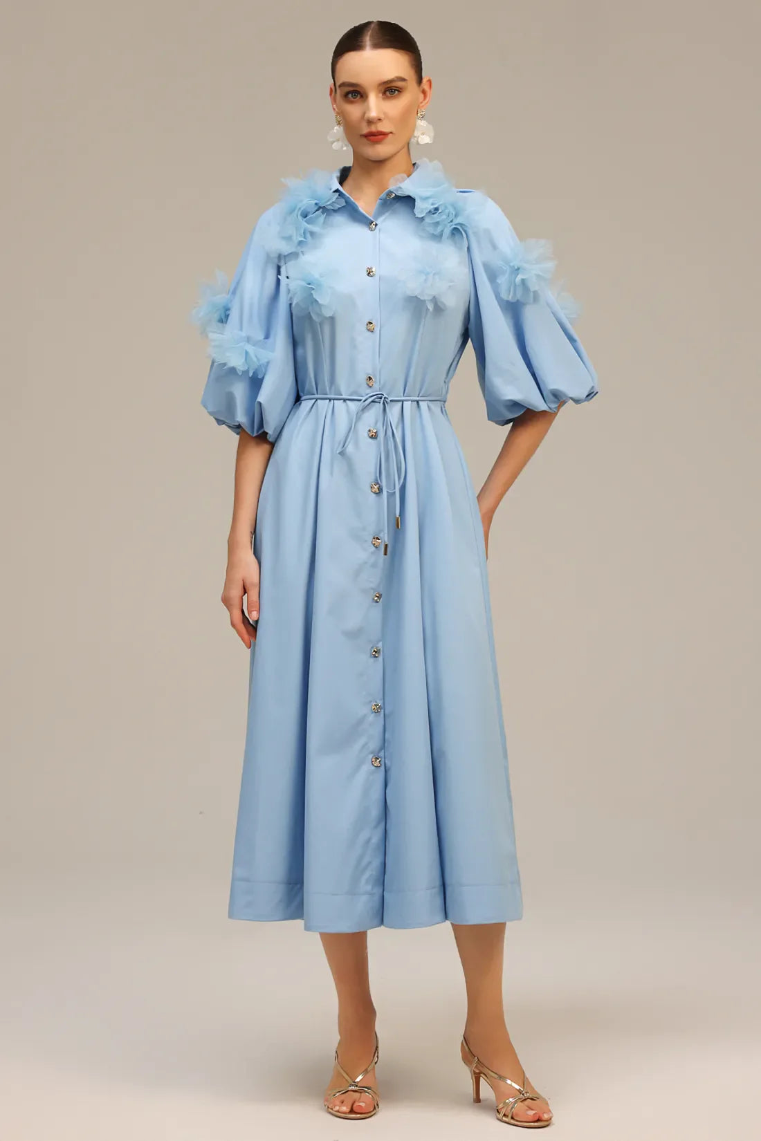 Helena Short Sleeve Floral Midi Dress