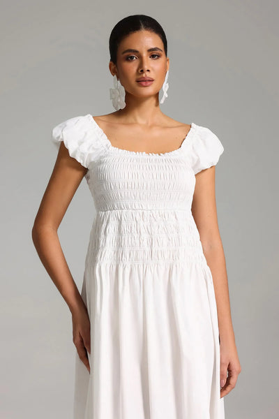Quinn Puf Sleeve Midi Dress