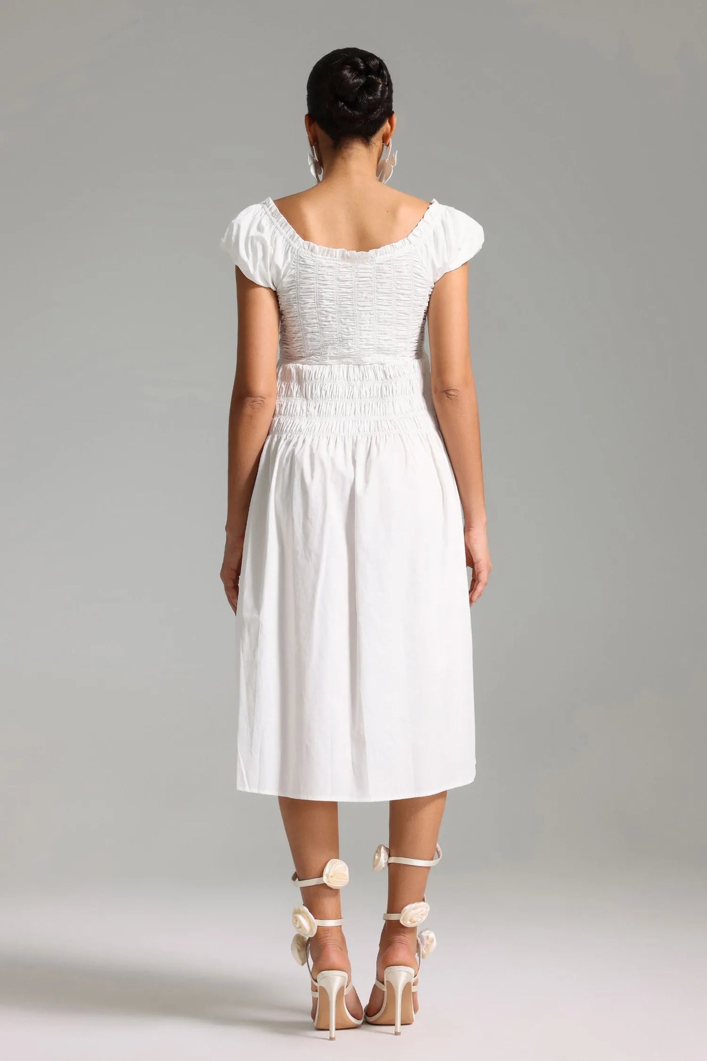Quinn Puf Sleeve Midi Dress