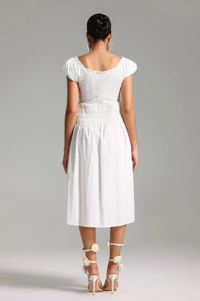 Quinn Puf Sleeve Midi Dress