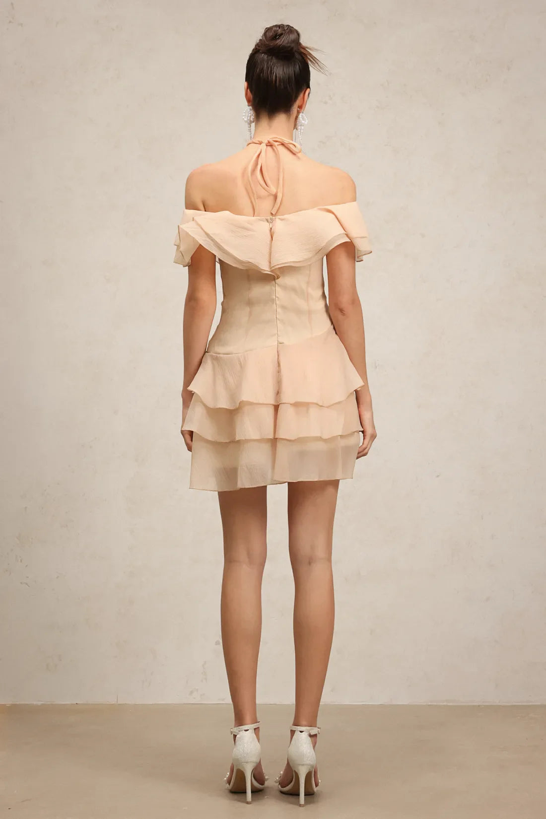 Quanne Off-Shoulder Layered Ruffled Mini Dress