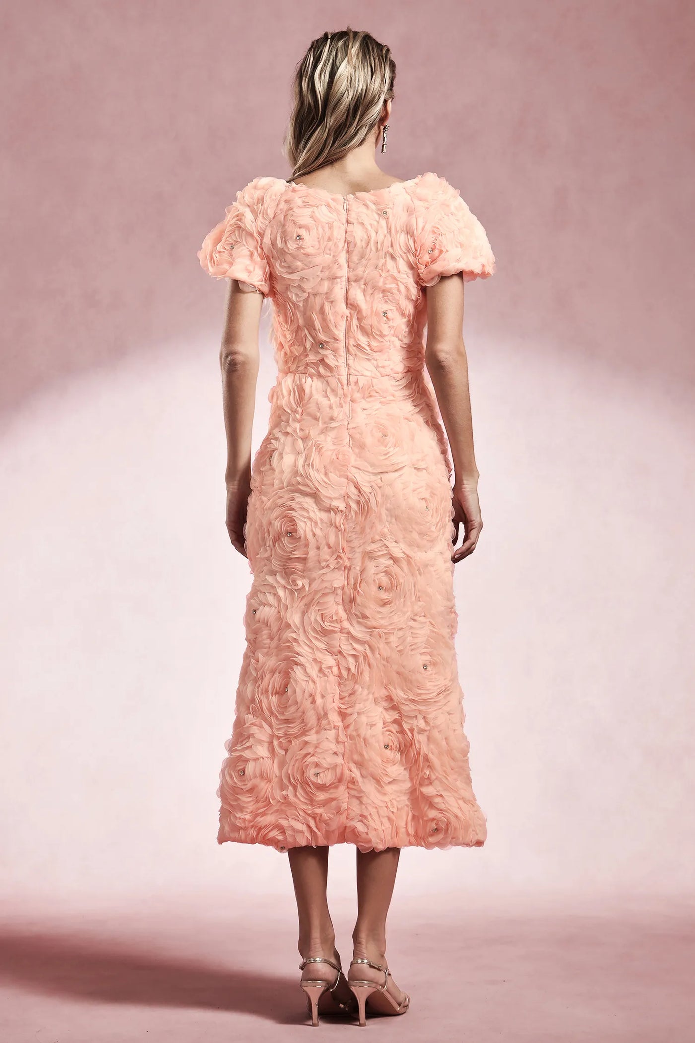 Maci Short Sleeve Floral Long Dress