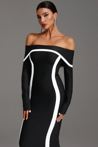 Hilda Off-Shoulder Long Sleeve Maxi Dress