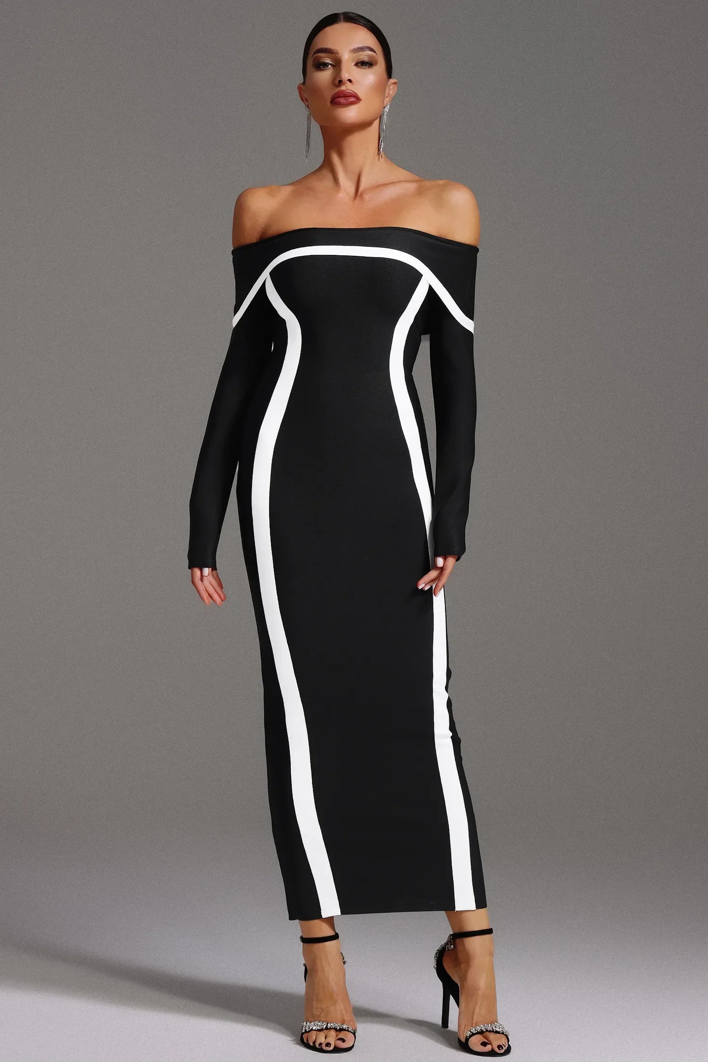 Hilda Off-Shoulder Long Sleeve Maxi Dress