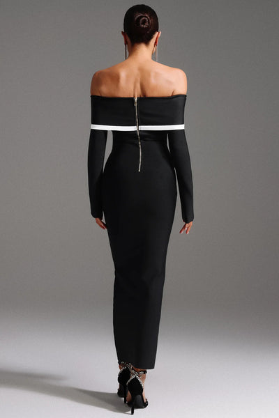 Hilda Off-Shoulder Long Sleeve Maxi Dress