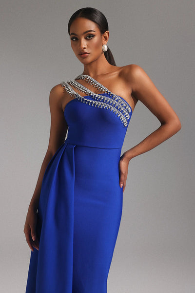 Marcella Gold Bandage Long Dress