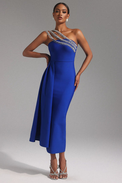 Marcella Gold Bandage Long Dress