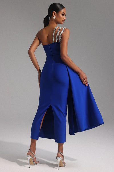 Marcella Gold Bandage Long Dress