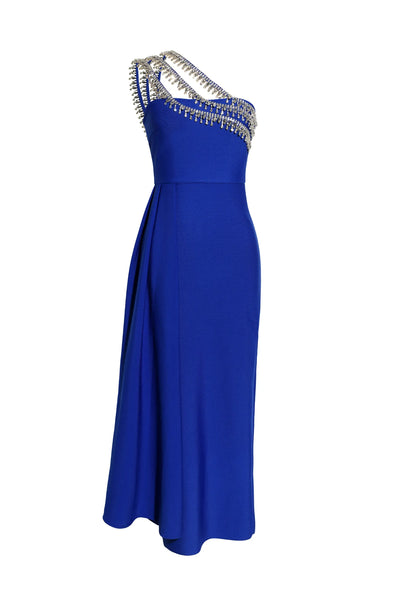 Marcella Gold Bandage Long Dress