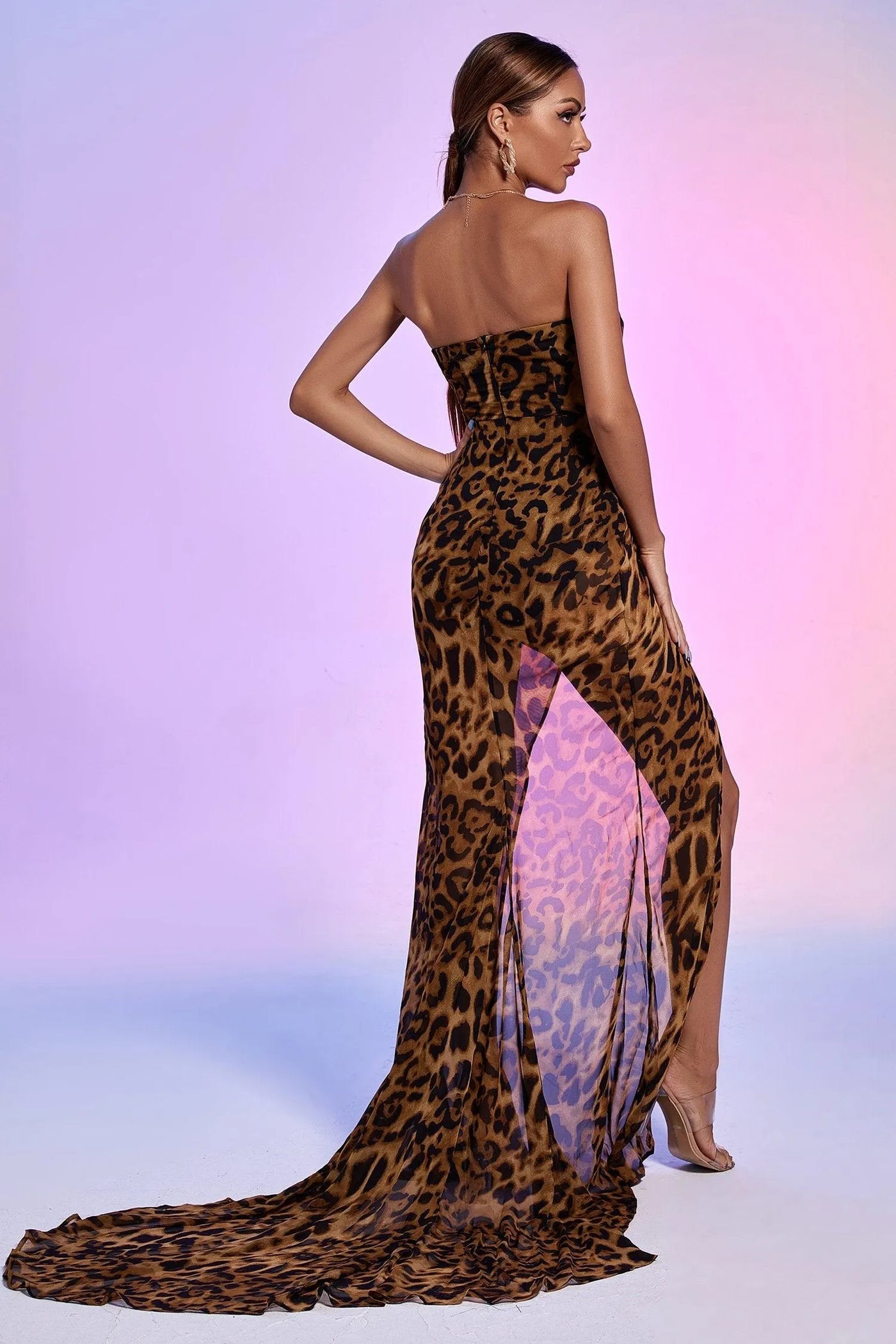 Nava Leopard Pattern Long Dress