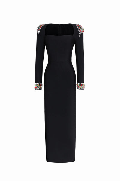 Niaca Rhinestones Bandage Midi Dress