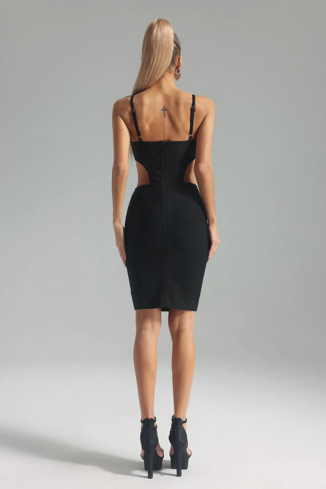 Phoebe Heart Diamond Decorated Midi Bandage Dress