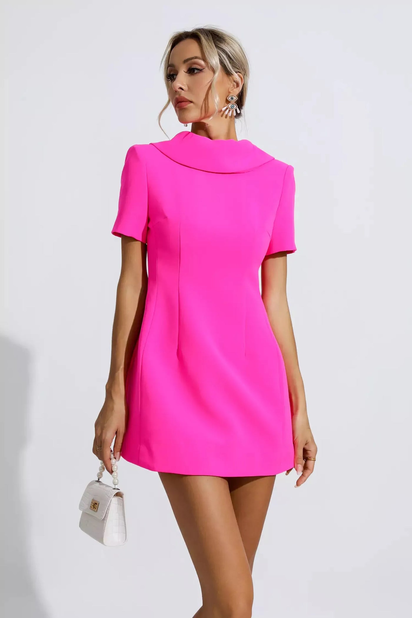 Jacqueline Pink Ruffle Mini Dress