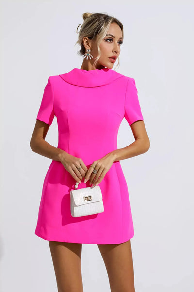 Jacqueline Pink Ruffle Mini Dress