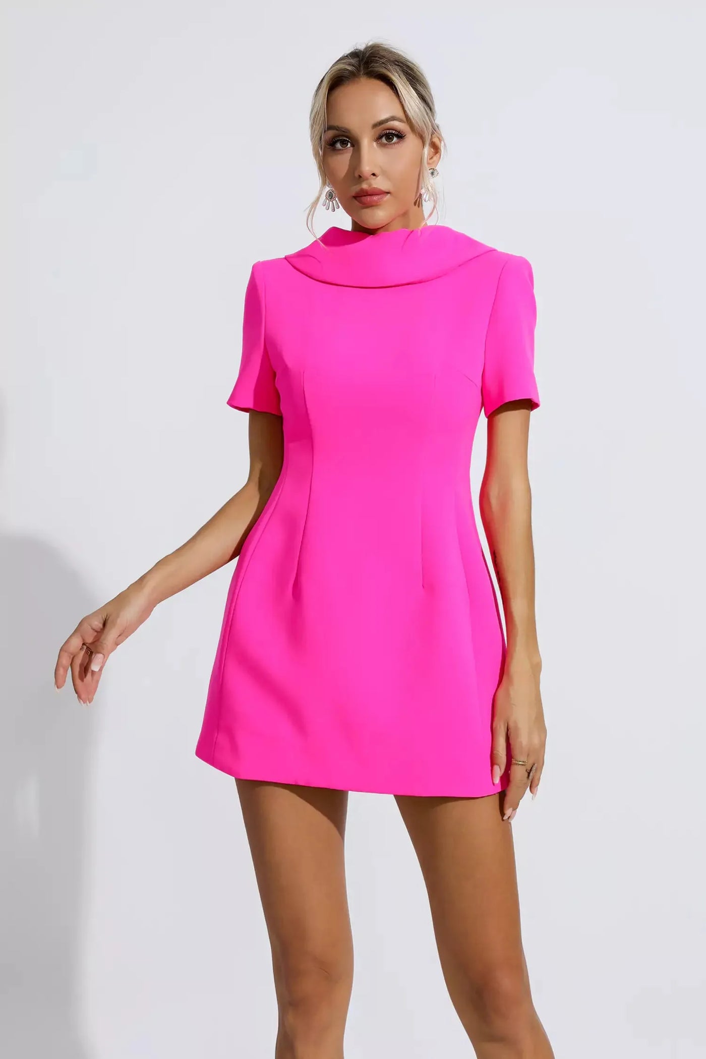 Jacqueline Pink Ruffle Mini Dress