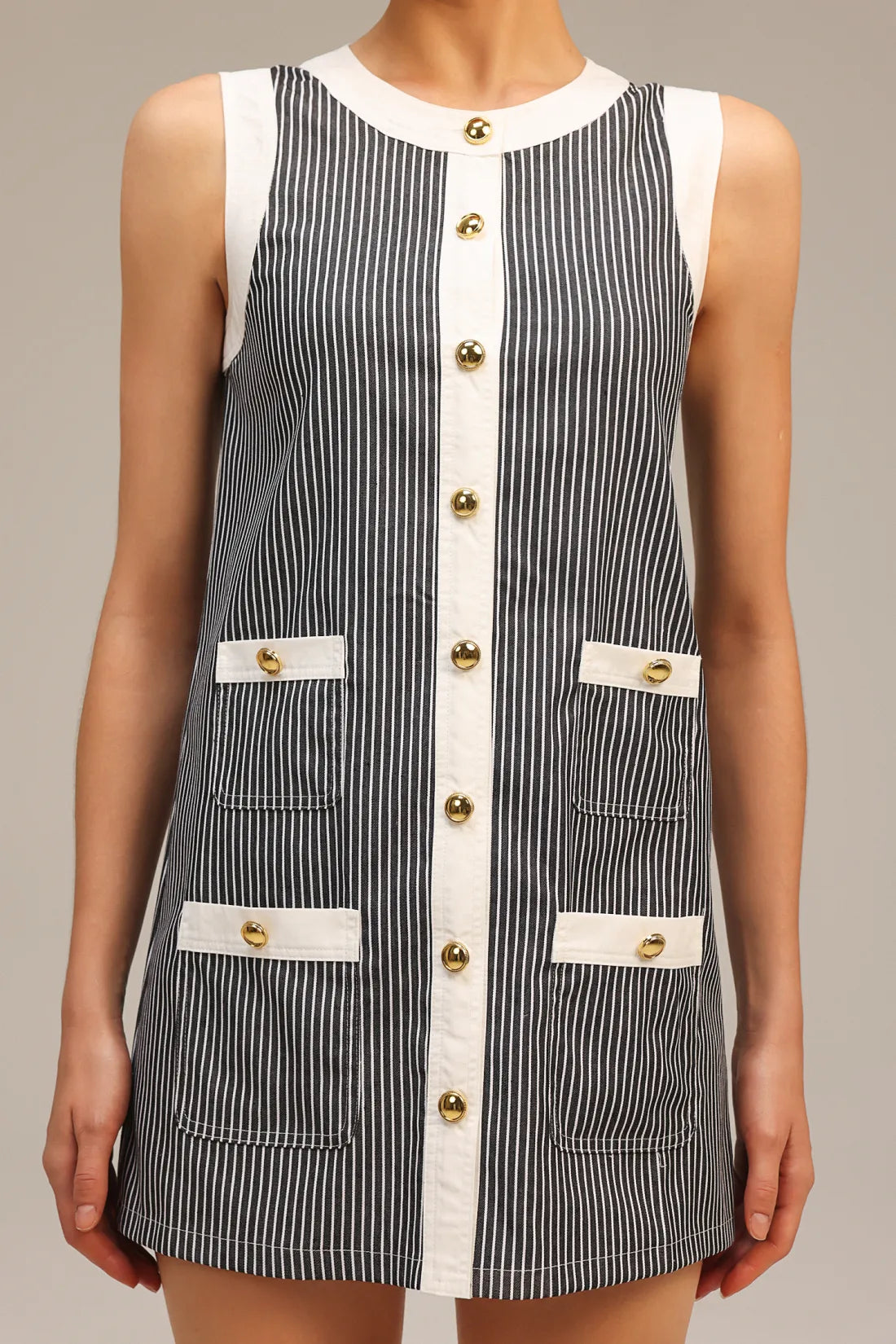 Opal Round Neck Sleeveless Mini Dress