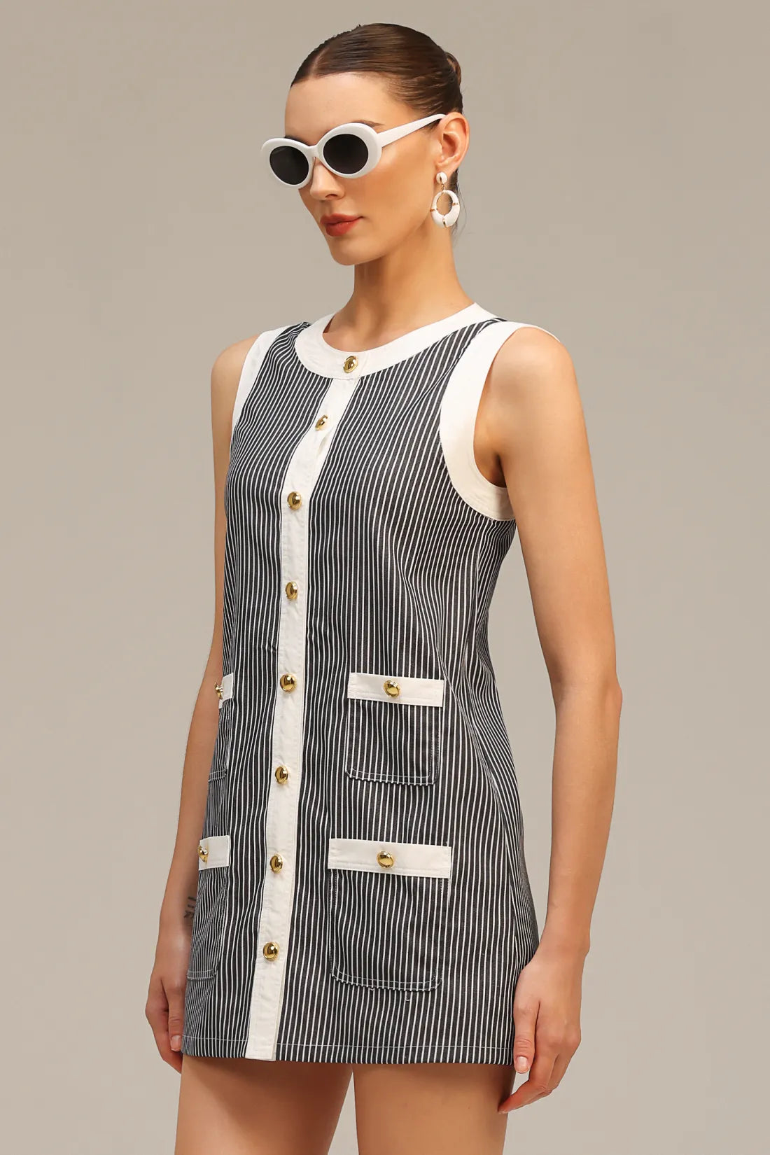 Opal Round Neck Sleeveless Mini Dress