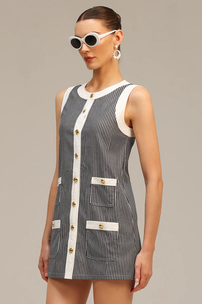 Opal Round Neck Sleeveless Mini Dress