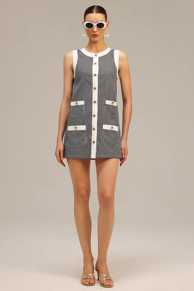 Opal Round Neck Sleeveless Mini Dress
