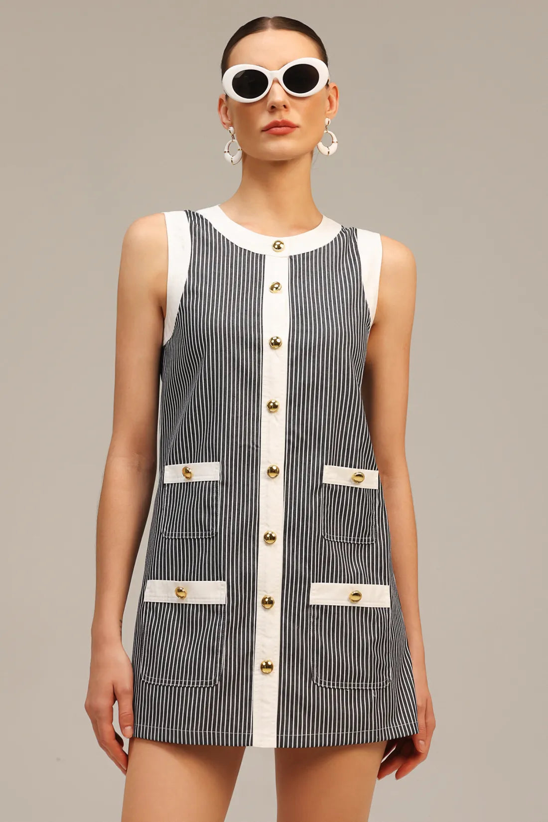 Opal Round Neck Sleeveless Mini Dress