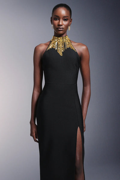 Tahoe High Slit Backless Bandage Long Dress