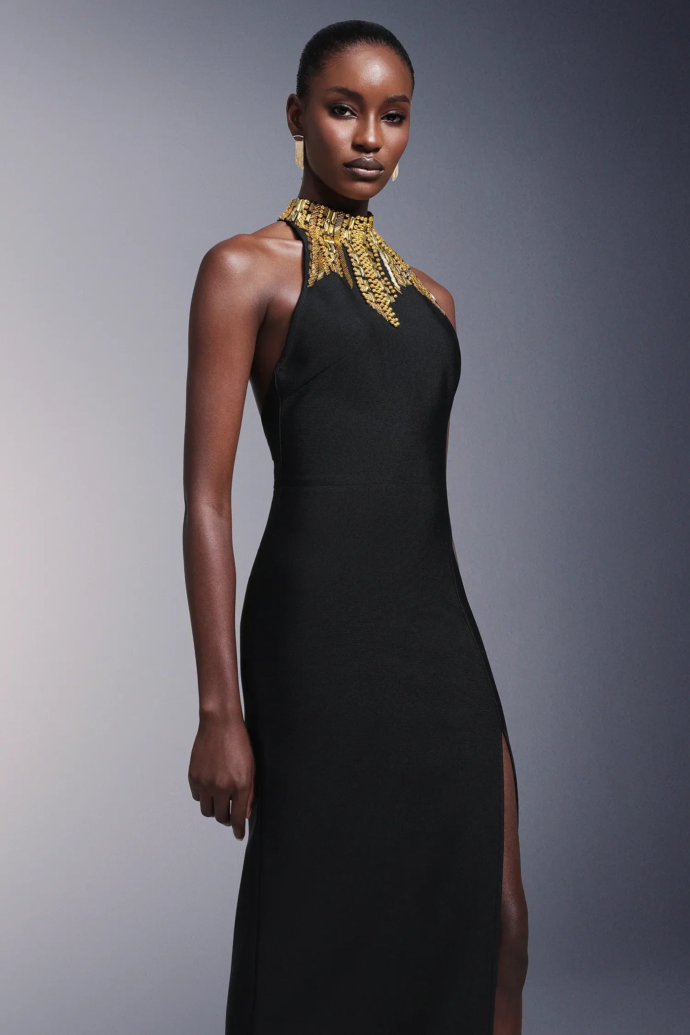 Tahoe High Slit Backless Bandage Long Dress
