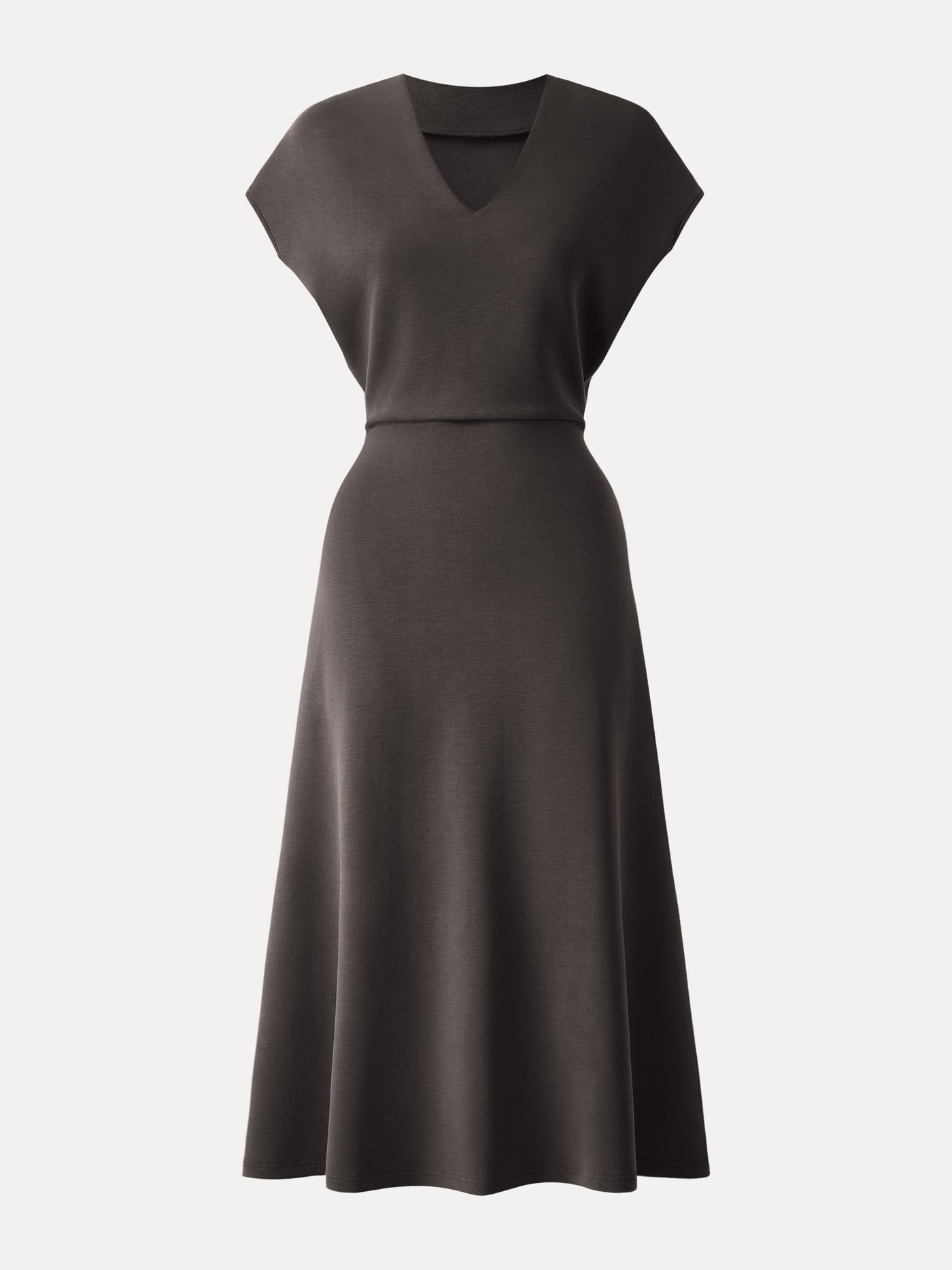Modal Spacer V-Neck A-line Midi Dress