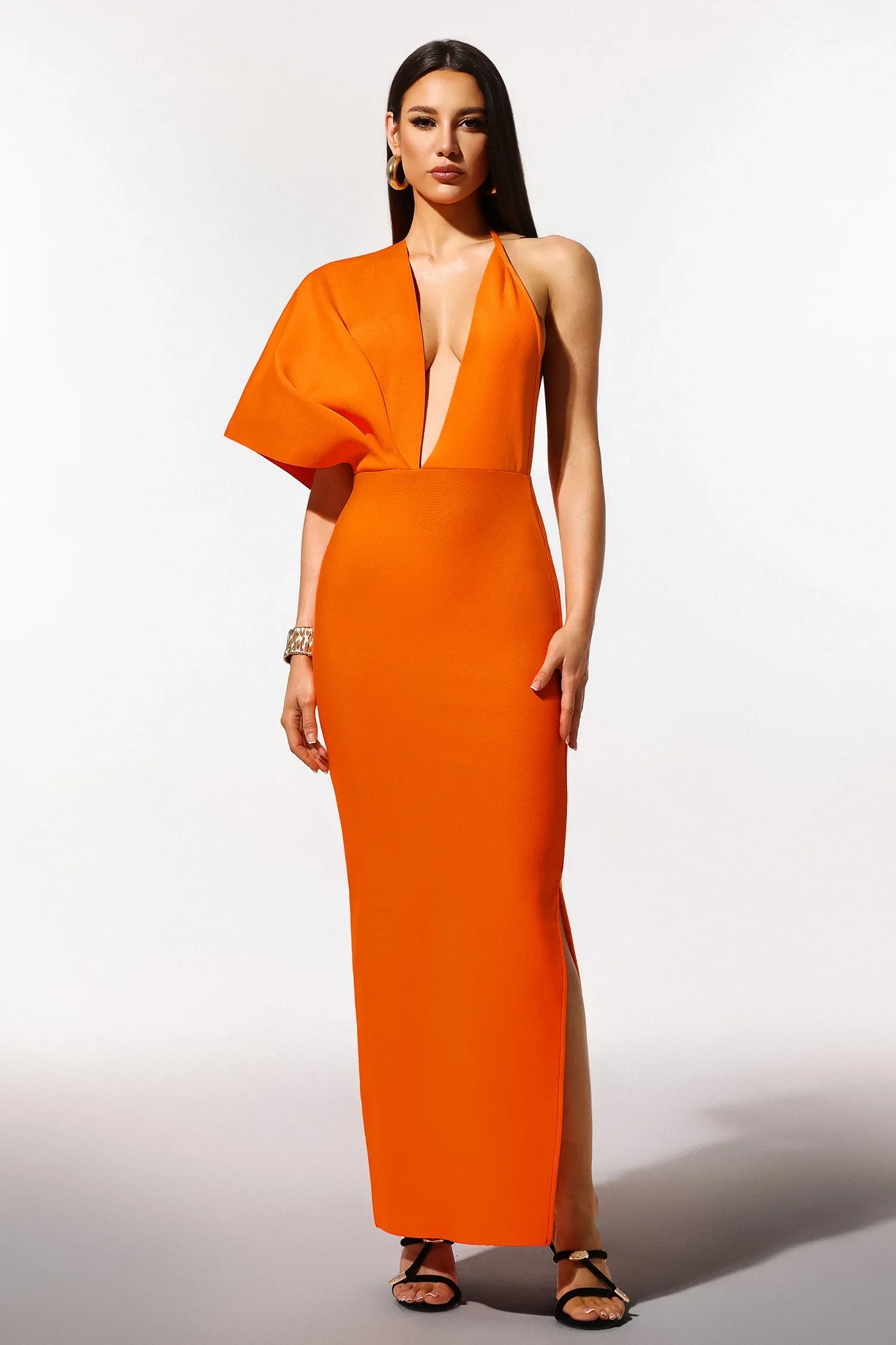 Inya Sleeveless V-Neck Split Bandage Long Dress