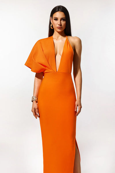 Inya Sleeveless V-Neck Split Bandage Long Dress
