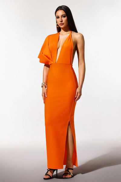 Inya Sleeveless V-Neck Split Bandage Long Dress