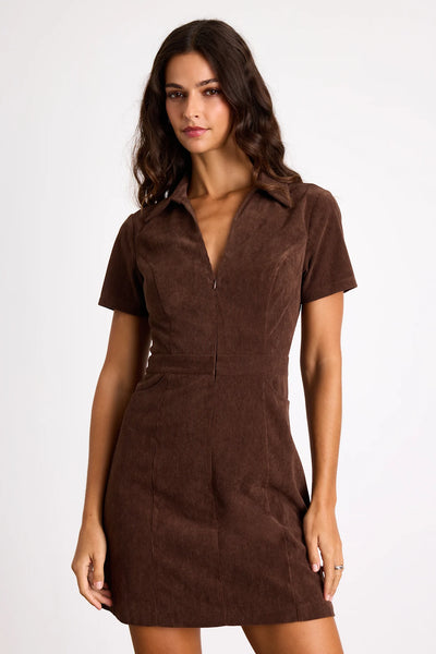 Go-Getter Girl Corduroy Mini Dress With Pockets