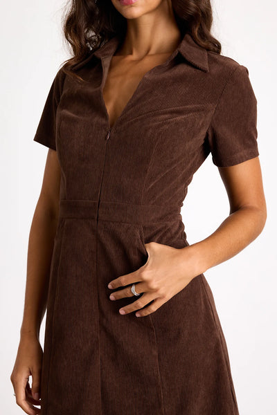 Go-Getter Girl Corduroy Mini Dress With Pockets