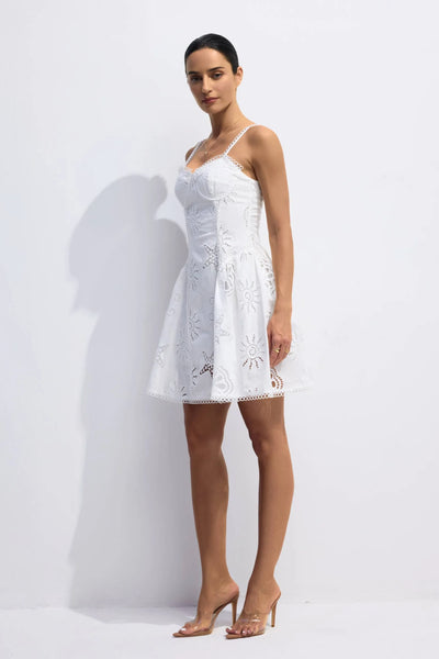 Joanna Collar Embroidered Mini Dress