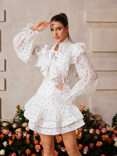 Vexon Ruffled Heart Skirt Set