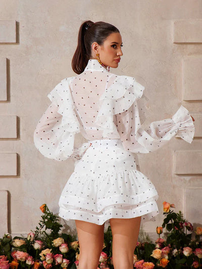 Vexon Ruffled Heart Skirt Set