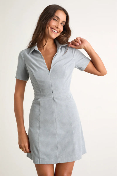 Go-Getter Girl Corduroy Mini Dress With Pockets