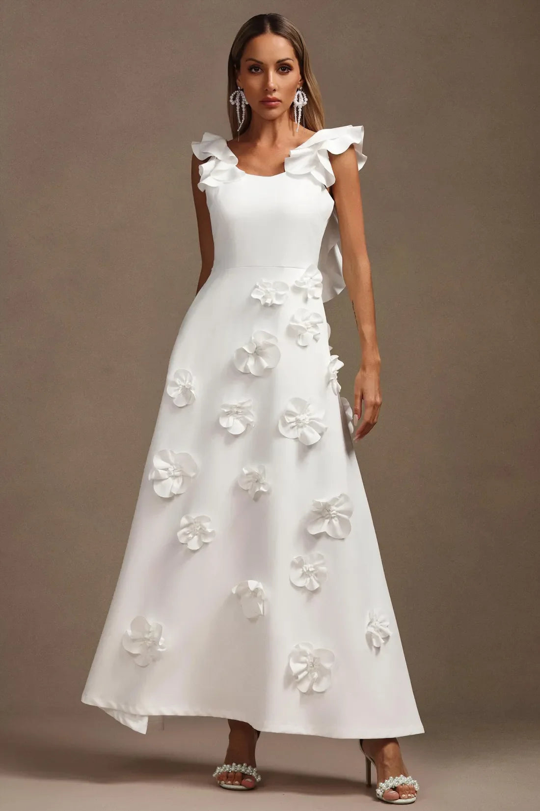 Mistress Halter Floral Tiered Long Dress