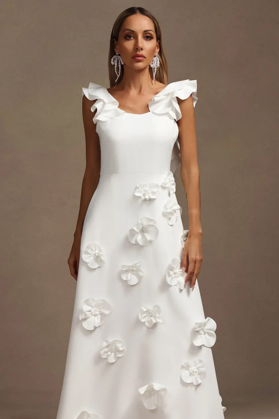 Mistress Halter Floral Tiered Long Dress