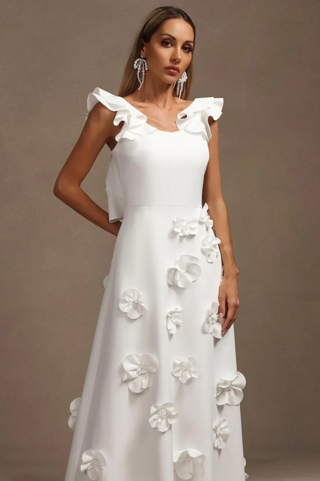 Mistress Halter Floral Tiered Long Dress