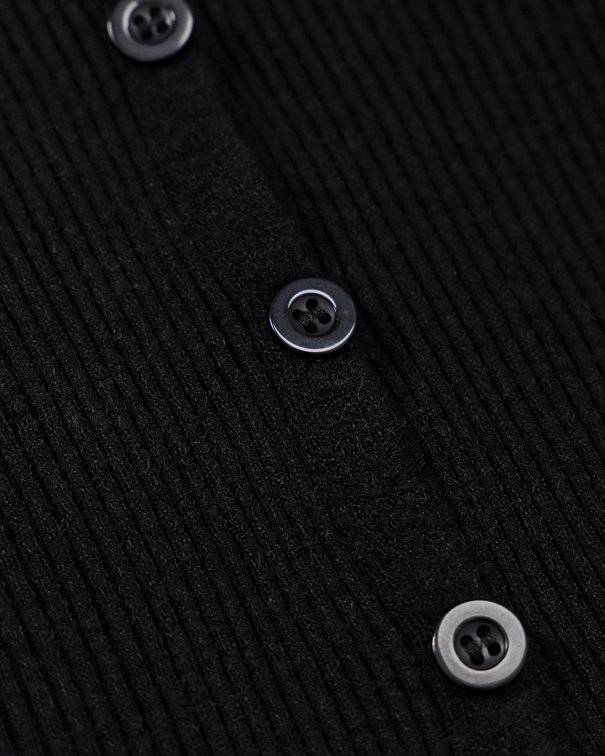 Black Ribbed Knit Slim Cardigan