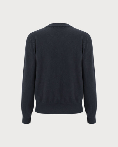 Gray Single Button Ribbed Knitted Cardigan